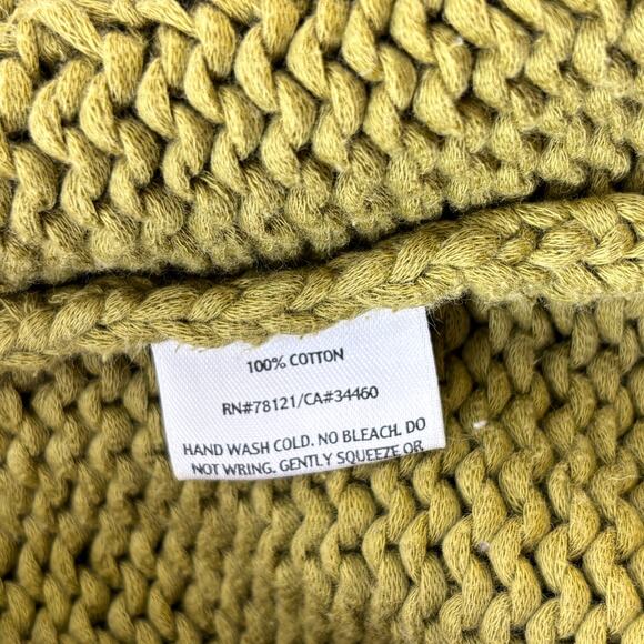 Eileen Fisher Cotton Cardigan Sweater Open Front Women's XS Chartreuse 2 Pockets - Picture 3 of 4